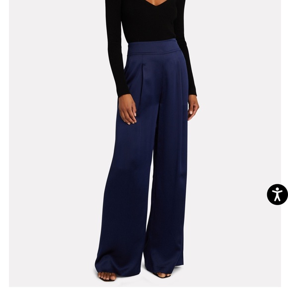 ๐ INTERMIX Navy Siobhan Silk Wide-Leg Pants - Picture 7 of 15